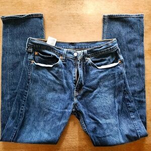 Levi Strauss 505 Mens Jeans 34 waist x 34 length Dark Blue Wash
